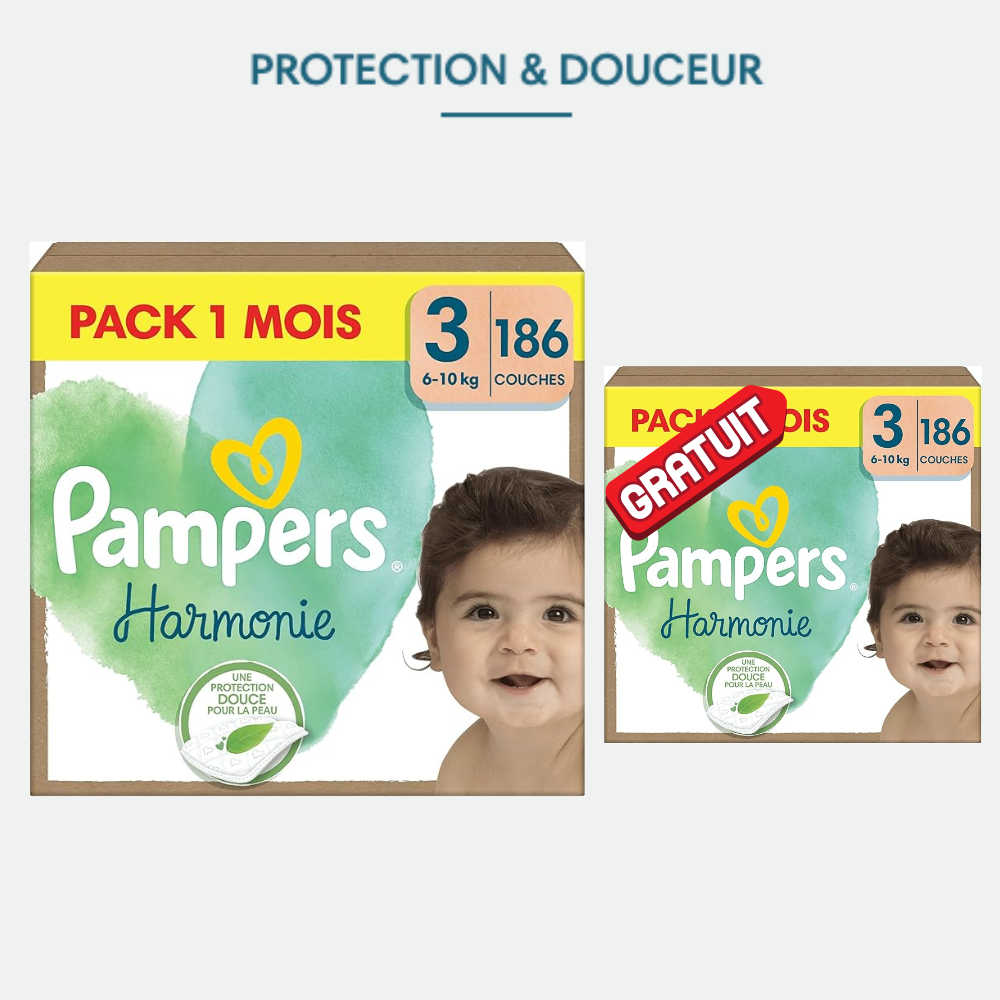 Pampers® Harmonie, Taille 3, 372 Couches, 2 Pack