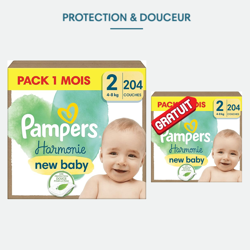 Pampers® Harmonie, Taille 2, 408 Couches, 2 Pack